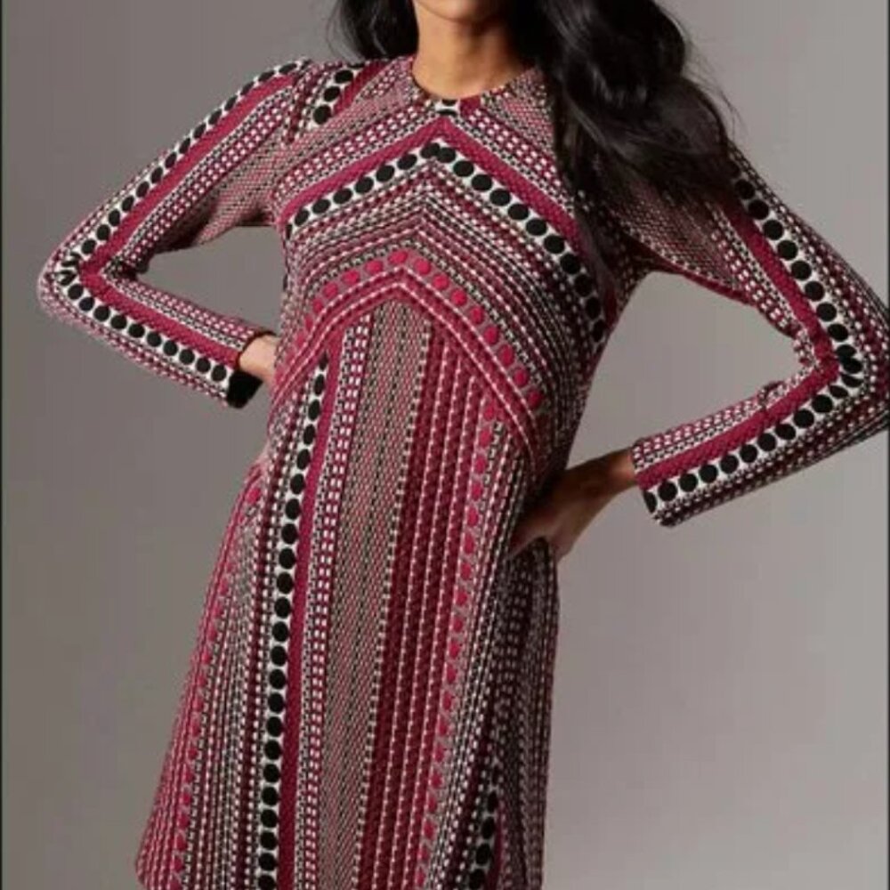 Anthropologie Kiera Jacquard Tunic Dress size medium petite